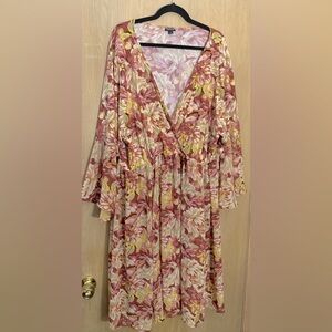 Torrid Mini Chiffon And Studio Knit Surplice Dress